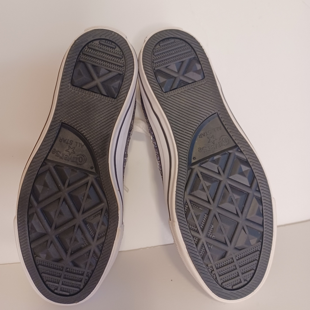 Converse All Star Chuck Taylor Black Glitter Low Top Sneakers Women's 6 Like New - Picture 13 of 13